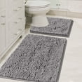 thumbnail image 6 of Tripumer  Bathroom Rugs Sets 2 Piece Chenille Bathroom Mat Sets Shaggy Microfiber Rugs Sets Bathroom Mats for Bathroom Extra Soft Absorbent Light Gray, 6 of 8