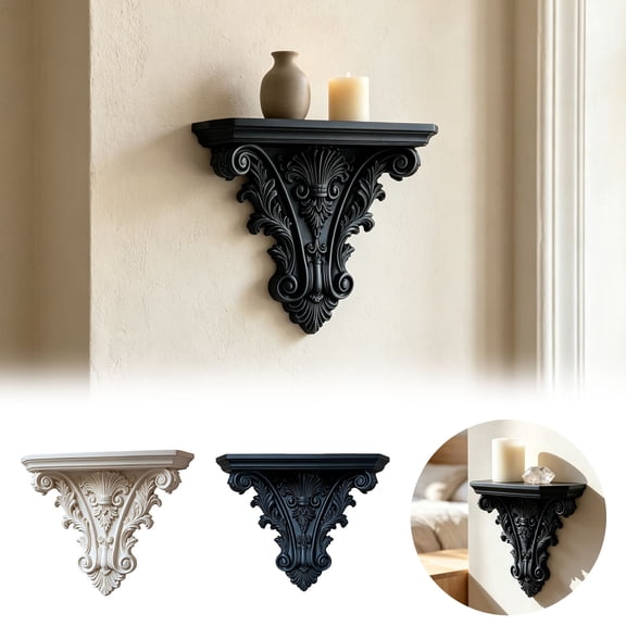 Forestwhale Gothic Floating Wall Shelf 7.9" Halloween Decorative Display Rack Wall Mount Storage Holder for Home Living Room Bedroom