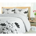 thumbnail image 3 of Ambesonne Floral Duvet Cover Set, Thistles and Flowers Grunge, King, Off White Charcoal Grey, 3 of 4