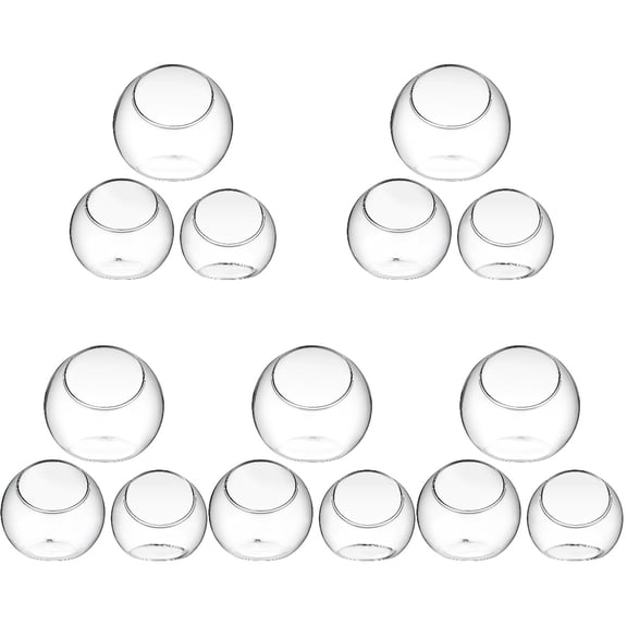 Round Glass Terrarium Bowl for Air Plants and Storage, 15Pcs