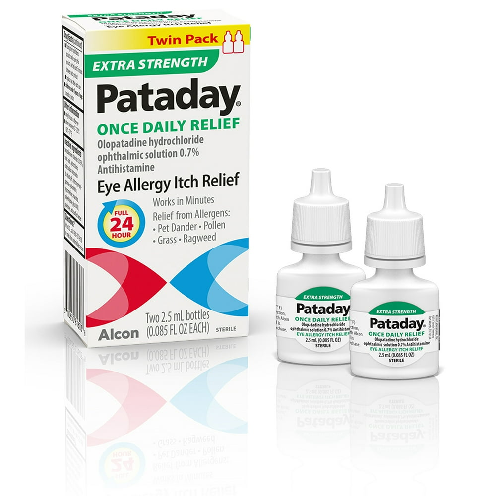 Pataday Once Daily Allergy Eye Drops for Itch Relief, 2 Pack, Ages 2