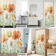 thumbnail image 6 of Watercolor Poppies Fabric Shower Curtain Leaf Plant Washable Shower Curtains for Bathroom, Waterproof Bath Curtain with Hooks Home Decor 36x72in, 6 of 8