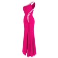 thumbnail image 4 of Angel-fashions Women's Elegant One Shoulder Bridesmaid Dress Manual Beading Decor Pleated Waist Split Long Party Gown XX-Large 411MA, 4 of 7