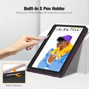 Fintie Case for Samsung Galaxy Tab S6 Lite 10.4(2024/2020/2022) with S Pen Holder, Multi-Angle Viewing Soft TPU Back Cover with Pocket Auto Wake/Sleep, Purple