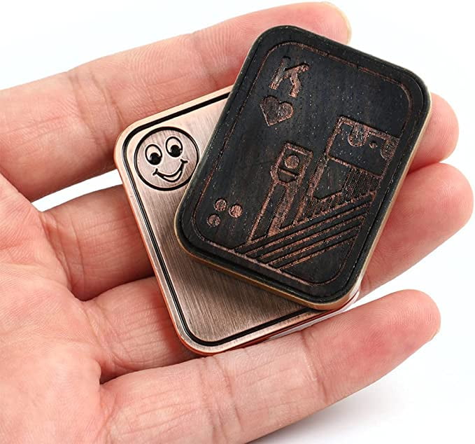 Metal Fidget Toys Metal Poker Push Card Fidget Slider Stress