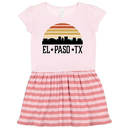 

Inktastic El Paso Texas Skyline Retro Gift Toddler Girl Dress