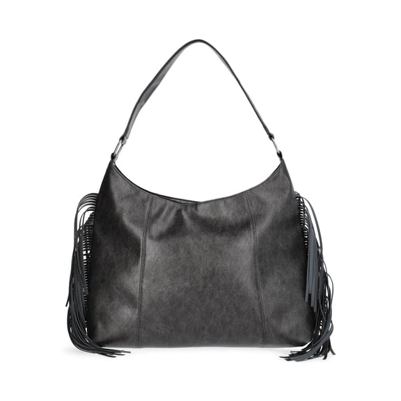 No Boundaries Women's Fashion Moto Hobo Bag, Grey