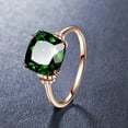 thumbnail image 3 of CILENON Dovey Emeralds Ring Female Crushed Diamond Green Tourmaline Crystal Gemstone Ring Showing Fine And White Translucent Jade Hand Jewellery (B,One Size), 3 of 4