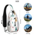 thumbnail image 5 of Sling Backpack,White Christmas Tree Pattern Crossbody Bag with Water Bottle Holder,Waterproof Sling Bag for Men/Women with Chest Phone Holder for Hiking,Travel, 5 of 6