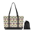 thumbnail image 7 of FORMRS Canvas Laptop Tote Bag for Women with 15.6" Computer Compartments Shoulder Handbag, Beige Floral Pattern, 7 of 7