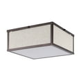 thumbnail image 6 of JONATHAN Y Grant 14.13" 2-Light Minimalist Industrial Square Linen Iron LED Flush Mount, Oil Rubbed Bronze/Beige, JYL1311A, 6 of 10