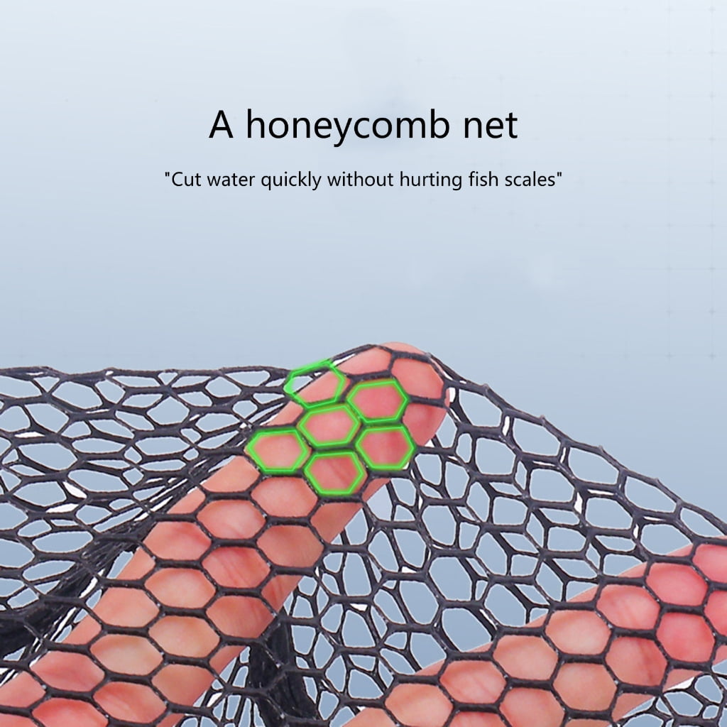 WINDLAND Fishing Net Landing Net, Aluminum Rod Handle EVA Grip Rubber Dip Fishing Net