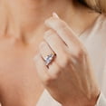 thumbnail image 3 of 4 1/2 Carat Princess Cut Cubic Zirconia Three Stone Ring for Women in 10k Yellow Gold (4.5 ct.tw) Anniversary or Engagement Ring in CZ Size 5 by MAX + STONE, 3 of 5