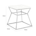 thumbnail image 4 of Benjara Lio 18" Side End Table- White Marble Top- Silver Open Hourglass Frame, 4 of 4