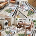 thumbnail image 5 of Rectangle Area Rugs 3 x 5 Ft, Beige Christmas Non-Slip Residential Carpet, Xmas Tree Snowman Bear Snowfall Plaid Indoor Crawling Mats Runner Rugs for Living Room/Dining Room/Bedroom, 5 of 8