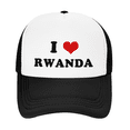 thumbnail image 2 of I Heart Rwanda Love Rwanda Pride Funny Trucker Hat Mesh Cap Unisex, 2 of 5