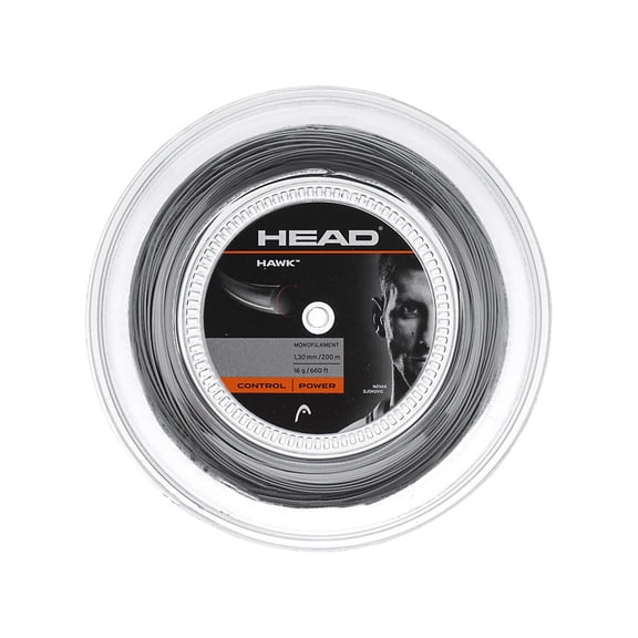 HEAD Hawk Touch Tennis Racket String 660 Feet Reel - Monofilament Racquet String, 17 Gauge, Anthracite