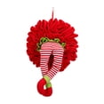 thumbnail image 1 of Corona Decorativa para árbol de Navidad con Forma de Pata de , Colgante para Fiesta, Decoración de Pared, Adorno Colgante de Navidad para Oficina, Piernas rojas, 1 of 8