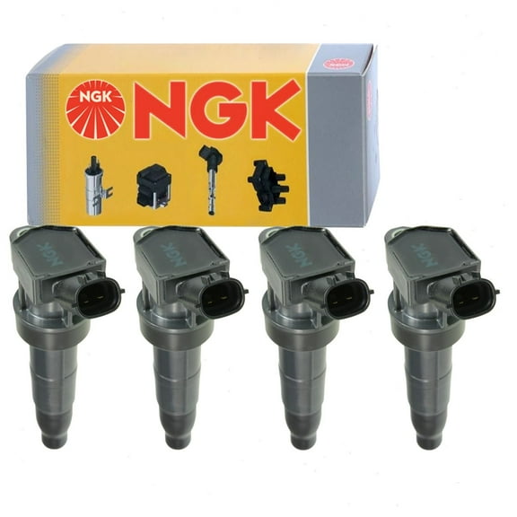 4 pc NGK Ignition Coils compatible with Hyundai Santa Fe 2.4L L4 2010-2015