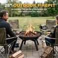 thumbnail image 3 of Fire Pit for Outside Wood Burning 28’’ Fire Pit Wood Burning, 3 of 8