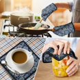 thumbnail image 4 of Pioneer Flower Kitchen Oven Mitt and Pot Holder Sets 2 Pcs for Baking, Cooking and Grilling, Heat Resistant Up To 392 °F, 4 of 7