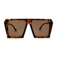 thumbnail image 3 of Lunettes de Soleil Mode Géométriques Plates pour Femmes, Marron Tortue, 3 of 4