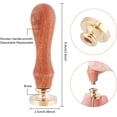 thumbnail image 4 of 1PC Brass Sealing Wax Seal Stamp Removable Wood Handle Rabbit pattern 25mm, 4 of 7