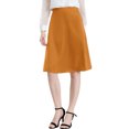 thumbnail image 1 of Allegra K Falda Midi De Satén Acampanada De Oficina De Trabajo De Cintura Alta Para Mujer Marrón XS Unique Bargains Falda, 1 of 6