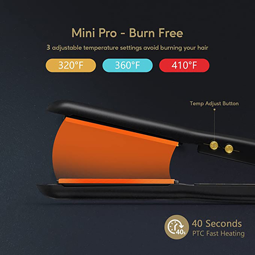 Terviiix Mini Portable Ceramic Flat Iron Hair Straightener photo 4