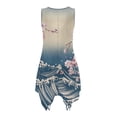 thumbnail image 6 of Uorisanigo Peach Blossom Waves Couple Matching Outfit Men's Button Up Shirt Hawaiian Tops Plus Size and Womens Sleeveless Dress with Pocket Fashion Summer Beach Sundress, 6 of 7