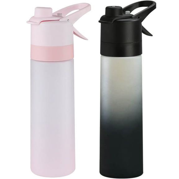 Ogetok Black Sports Water Bottle - with Spray Mist Function,Tirtan Material, Leak-Proof Design for Outdoor Activities, Suitable for Use in a Variety of Occasions