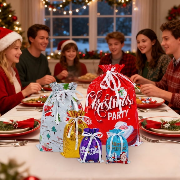 Upgraded Christmas Drawstring Gift Bag Set S