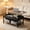 Rustic Grey-black, variant on 36" Small Lift Top Coffee Table with 2 Free Cloth Storage Bins