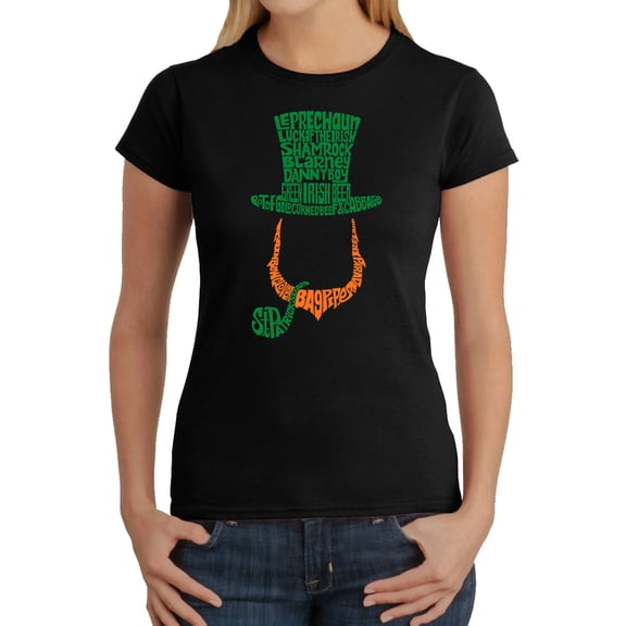 Women's Word Art T-Shirt - Leprechaun