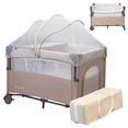thumbnail image 1 of Corral Para Bebé Aeiou Nueva Zelanda Colecho Plegable Beige, 1 of 7