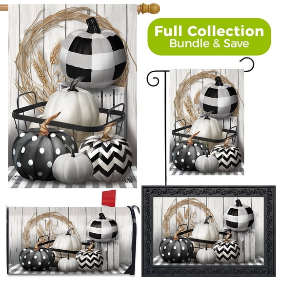 Briarwood Lane Black & White Pumpkins Fall Design Collection