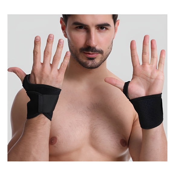 TELOLY 2 Pcs Black Adjustable Wrist Weighted Gloves for Men Women Thumb Lock Gym Accessories Sports Wrist Brace