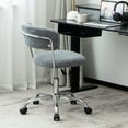thumbnail image 4 of Gymax Computer Desk Chair Adjustable Sherpa Office Chair Swivel Vanity Chair Gray, 4 of 10