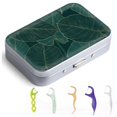 thumbnail image 1 of Estuche portátil para hilo dental Gerkia, verde esmeralda con diseño de hoja, 1 of 7