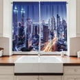 thumbnail image 2 of Ambesonne City Kitchen Curtains, Dubai Downtown Modern UAE, 55"x45", Blue Orange, 2 of 3