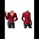 thumbnail image 3 of Blusas de Larga para Mujer, Elegantes, con Encaje de Crochet, Bordadas y Caladas, Moda 2025. Rojo S, 3 of 7