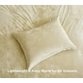 thumbnail image 4 of Chezmoi Collection Lux 3-Piece Beige Velvet Comforter Set Queen Size, All Season Lush Plush Velvet Bedding Set with Soft Washed Microfiber Reverse, 4 of 9