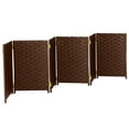 thumbnail image 4 of Red Lantern 2 ft. Short Woven Fiber Folding Screen - Dark Mocha - 6 Panel, 4 of 7