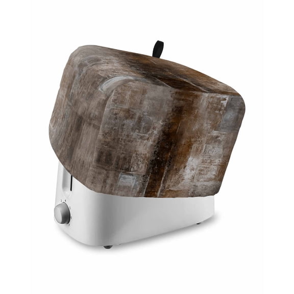 Brown Toaster Cover 2 Slice, Retro Oil Painting Modern Abstract Art Aesthetics Dustproof Bread Machine Oven Cover with Storage Pockets, Fits Most Kitchen Toasters Protector