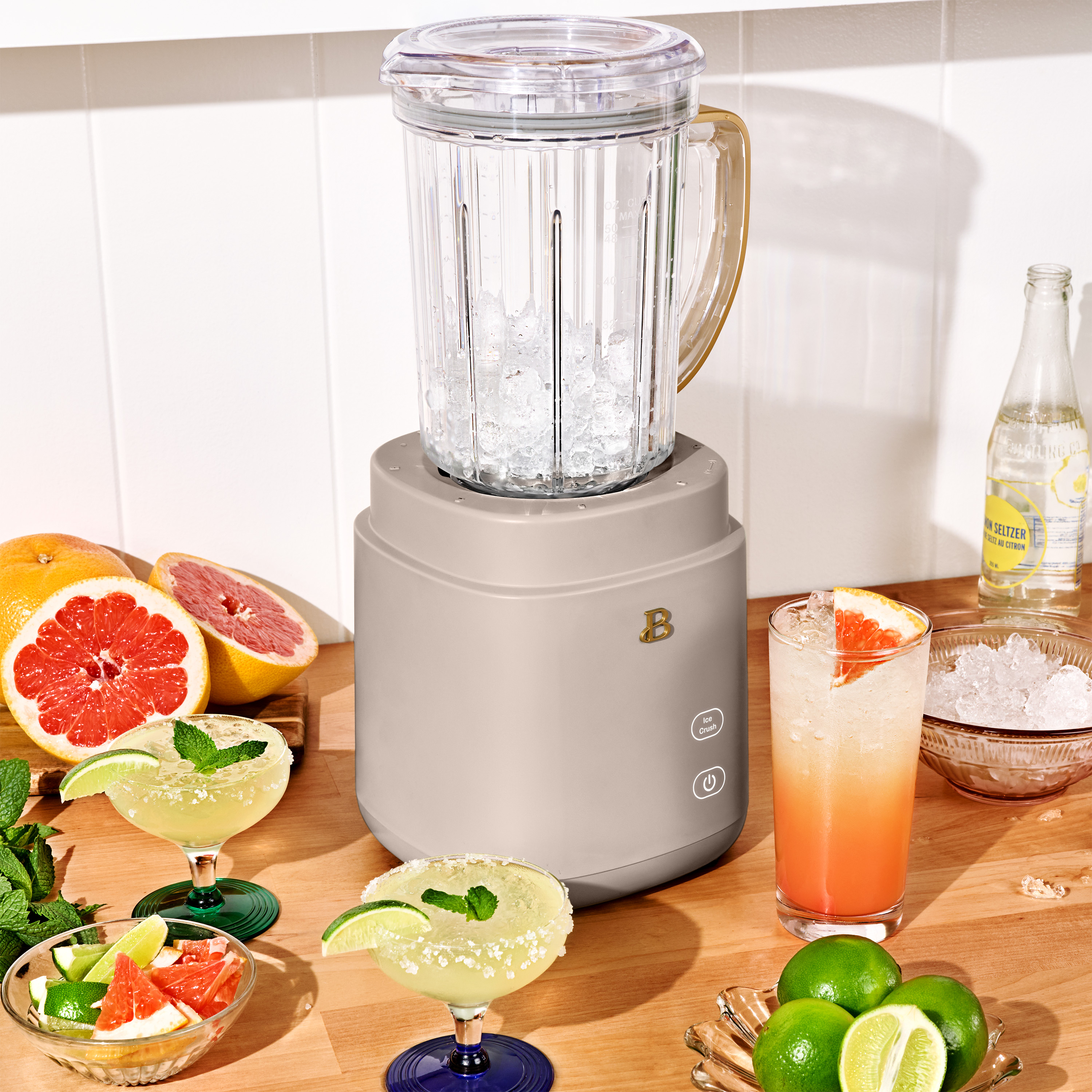 Beautiful 3-in-1 Kitchen System, Blender, Food Processor & Personal Blender, Porcini Taupe by Drew Barrymore