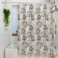 thumbnail image 3 of Vintage Floral Shower Curtain Set, Waterproof Shower Curtains for Bathroom, Grey Spring Dandelion Plants Flower Botanical Washable Fabric Bath Curtain for Bathtub Decoration with Hooks 48x72 Inches, 3 of 9