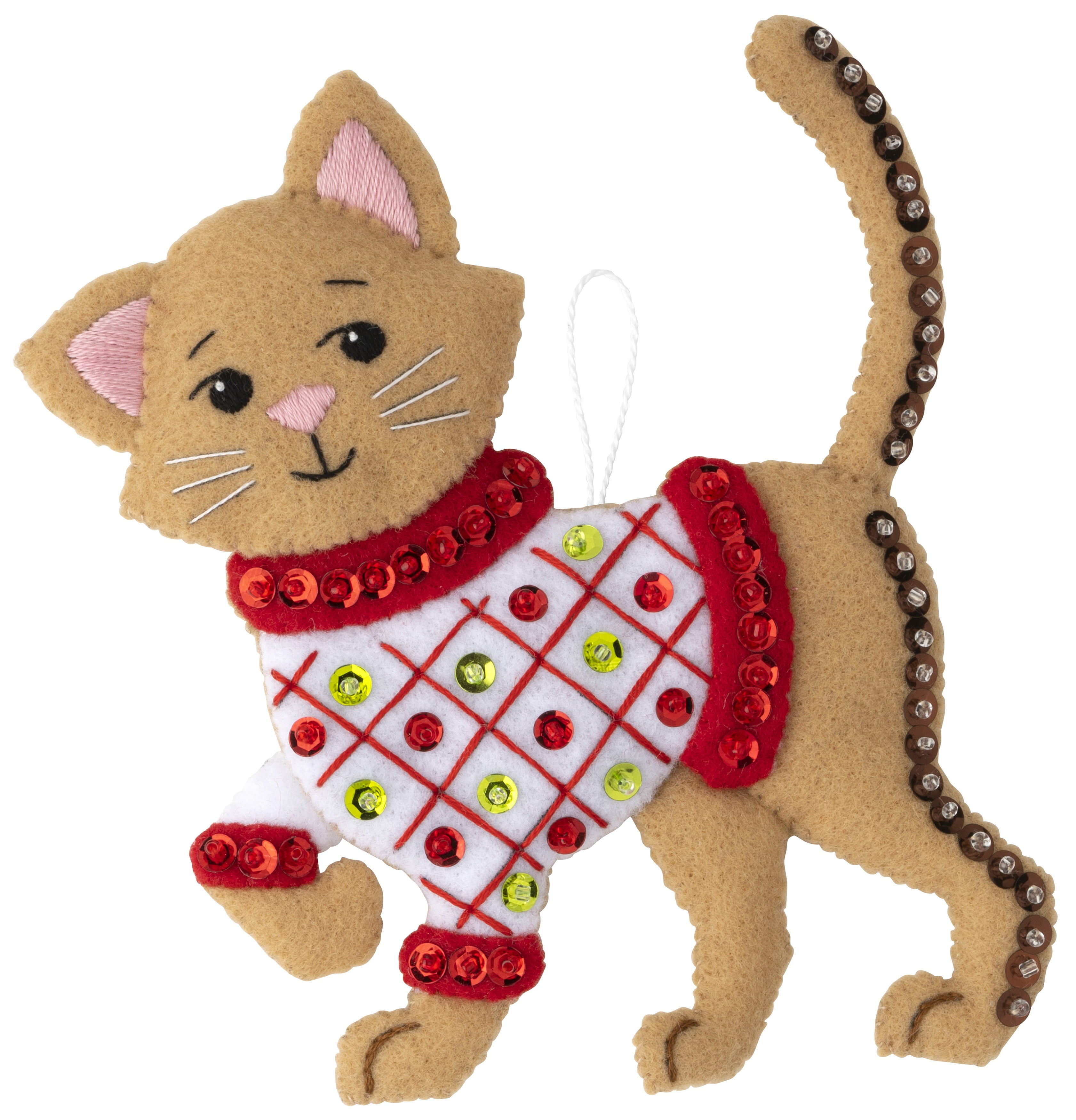 Bucilla Felt Ornament KIT SWEATR Cats in Ugly Sweaters (89381E)