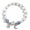 White, variant on Glass and Alloy Bangle Bracelet for Women, 6.30 Inch Outer Diameter Stackable Wristlet, Elegant Jewelry for Party Daily