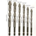 thumbnail image 4 of Juego de 6 Brocas de de Cuatro Flautas para Vidrio, Baldosas, Hormigón y Metal, Brocas de Alto Rendimiento de 4-12 mm., 4 of 5