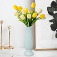 thumbnail image 6 of Decorative Plastic Flower Vase - Handicraft Ornament for Dry & Fresh Flower Arrangements, Imitation Rattan Woven Design with Faux Glaze, Durable Shatterproof Home Office Decor, 8.3*2.8in, Green, 6 of 7